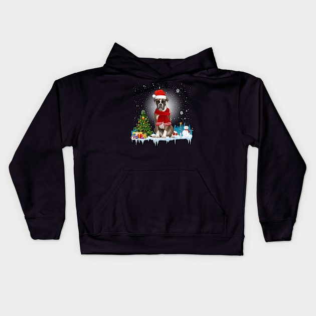 Funny Boxers Christmas T-shirt Kids Hoodie by CoolTees